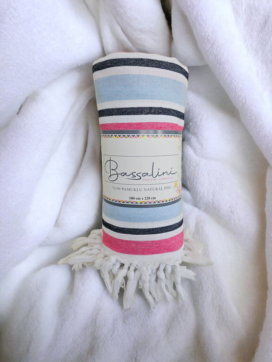 Navy and Hot Pink Throw Blanket