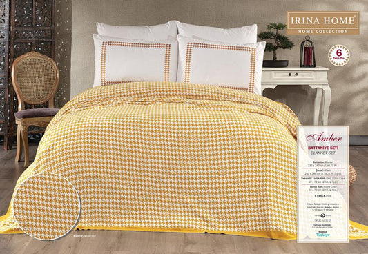 Yellow Houndstooth Bedding Set