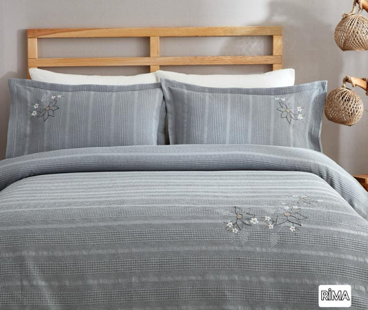 Grey Blue Bedding Set